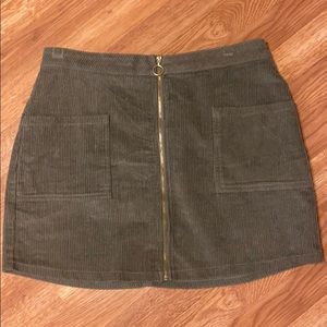 Green corduroy skirt